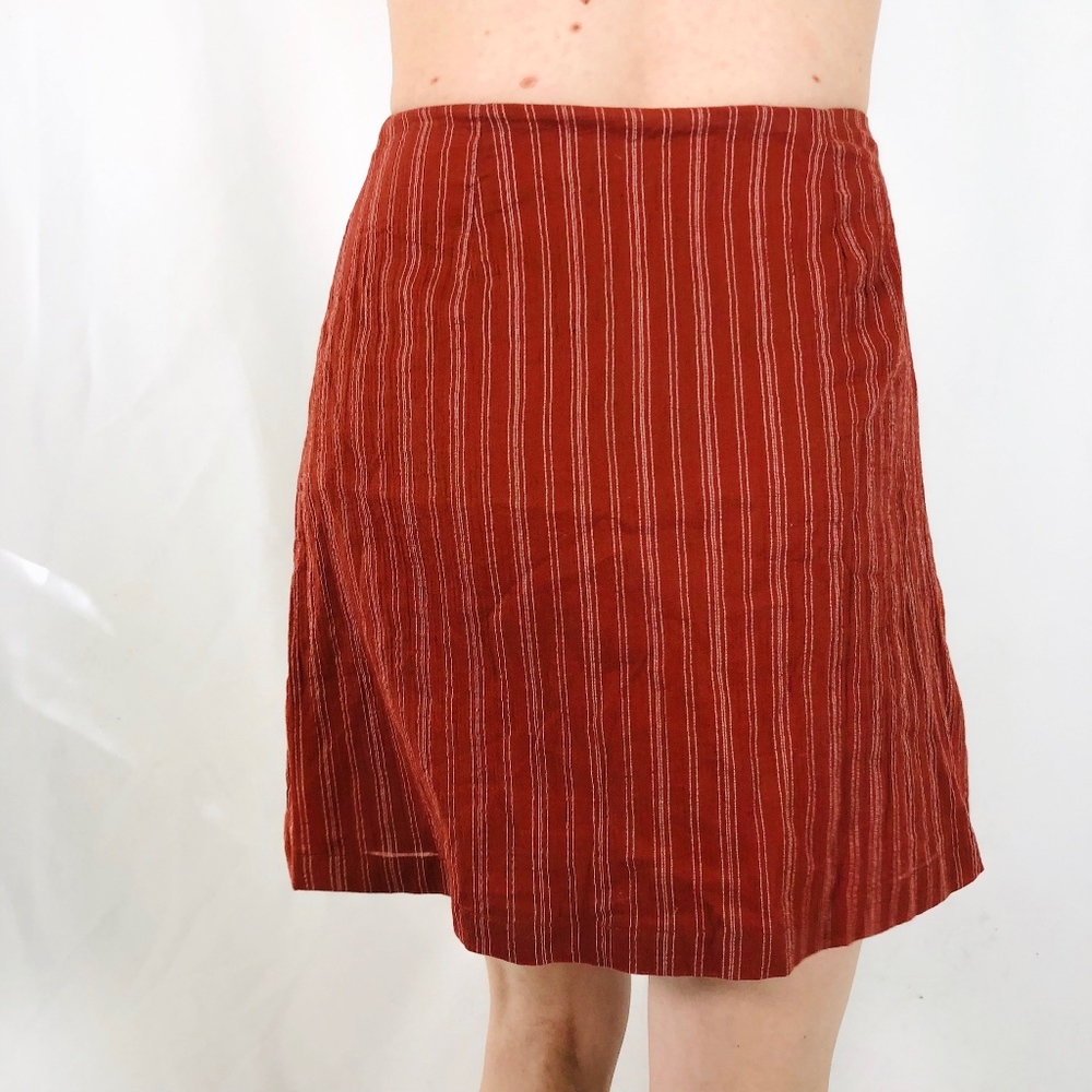 Minkpink Striped Clay Button A Line Mini Skirt 756 - Picture 3 of 5